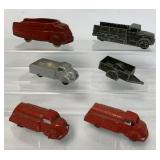 6 Tootsietoy.Midgetoy/Sun Rubber Cars/Trucks