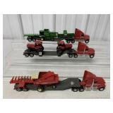 (3) Ertl Trucks/John Deere/IH Implements