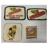 DeKalb patches; Check-R-Mix matchbook and a
