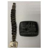 John Deere Crawler watch fob and belt buckle
