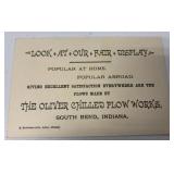 Oliver Chilled Plow Works trade card