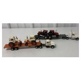 2 1/64 Ertl Case Tractor trailers w/tractors