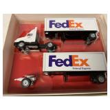 Winross Fed Ex Truck & Dual Trailers