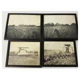 4 early Wallis Tractor Photos, 1 w/ adv. sign