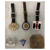 5 tractor related watch fobs + John Deere buckle