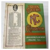 1918 John Deere KC Cultivator brochure