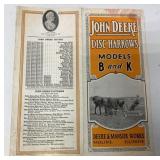1918 JD Disc Harrows Models B & K brochure