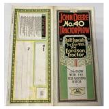 1925 John Deere No. 40 Tractor Plow brochure