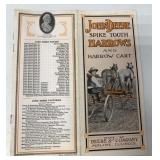 1916 JD Spike Tooth Harrows and Harrow cart