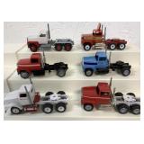 (6) 1/64 customized semi trucks, no trailers