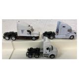 (3) 1/64 customized semi trucks, no trailers