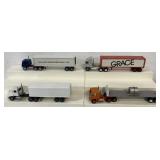 (4) 1/64 custom built tractor trailers