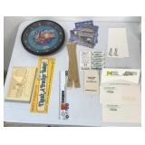trucking clock, rulers, stickers, Christmas cards,