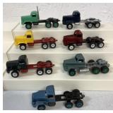 (6) 1/64 customized semi trucks, no trailers