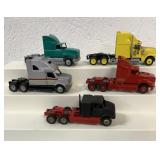(5) 1/64 customized semi trucks, no trailers