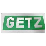 Getz metal sign