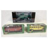 First Gear International pickup & 2 White Buses