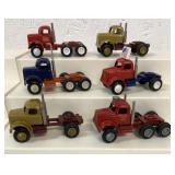 (6) 1/64 customized semi trucks, no trailers