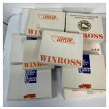 11 empty Winross truck boxes
