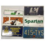 6 assorted license plates