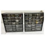 2 organizers full of 1/64 truck parts and pieces