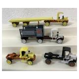 (4) 1/64 custom tractor trailers and truck