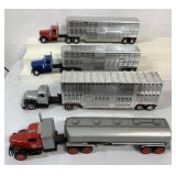 (4) 1/34 customized tractor trailers
