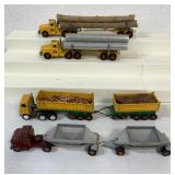 4 modified matchbox tractor trailers