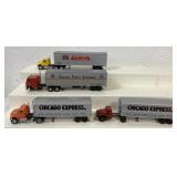 (4) HO Scale Tractor Trailers