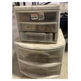 sterlite plastic drawer cabinets w/contents
