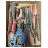 pliers, square, hooks, etc.