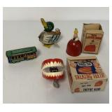 Talking Teeth, wind-up duck, The Little King &