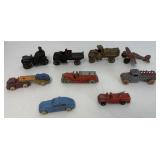 9 metal trucks and airplanes