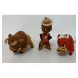 3 Dakin Dream Pets; Mountie Beaver, buffalo +