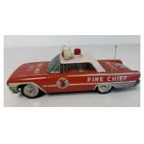 Korean tin friction Fire Chief car