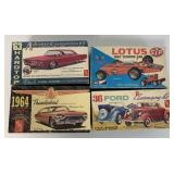 4 empty model car kit boxes