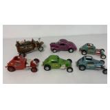6 assembled model cars