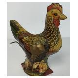 tin crank clucking chicken noise maker