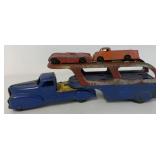 Marx car transporter w/2 Tootsietoys on it