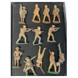 12 metal soldiers includes Barclay & Grey Iron