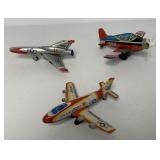 3 tin friction airplanes, 1 Marx
