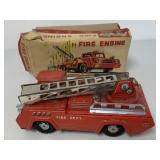 Japanese Tin friction fire truck w/box