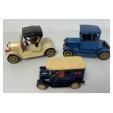 3 Japanese tin friction cars