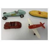 Hubley Airplane, rubber car, Pinewood derby car