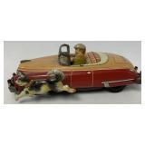 Japanese tin friction car and cat