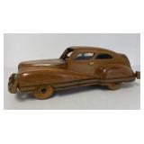 hand made wood car with box in back