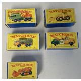 5 Matchbox vehicles w/boxes