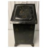 Tole painted coal scuttle