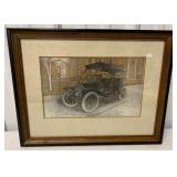 Americas First Civilized Automobile silver etching