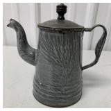 Gray Enamel 6" Tea Pot